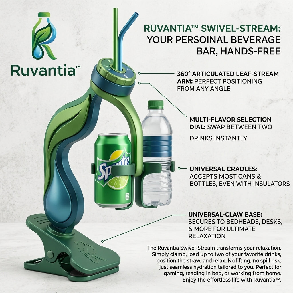 Ruvantia™ Swivel-Stream: Your Personal Hands-Free Beverage Bar